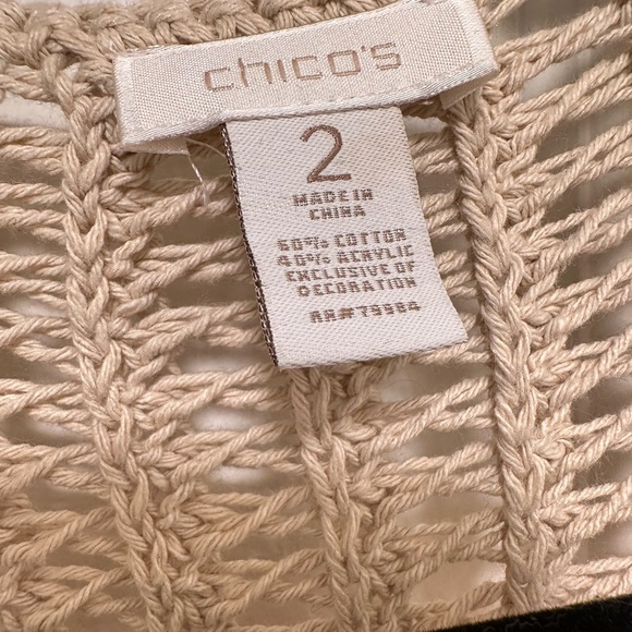 Heavy knit cardigan with ribbons.  Small pockets, like new - Picture 3 of 3